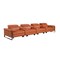 Homeroots 169" Camel Top Grain Leather Reclining Metal USB Sofa 720354 - alternate 6