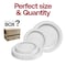 Smarty Had A Party White w/Silver Hammered Rim Plastic Dinnerware Value Set (120 Dinner Plates+120 Salad Plates), 240PK 850VP-CASE - alternate 7
