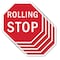 Signmission Rolling Stop, 10 inch X 10 inch, Aluminum Metal Signs, 5PK OC-A-5Pack-10-64 - alternate 1