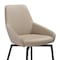 Armen Living Shilo Swivel Upholstered Dining Chair in Champagne Faux Leather with Black Metal Legs - Set of 2 LCSHSICPBLK - alternate 4