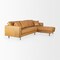 Homeroots 111" Tan Leather Modular Sofa With Toss Pillows 722865 - alternate 1