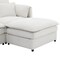 Homeroots 66" Cream Fabric Modular Sleeper Sofa With Ottoman 568290 - alternate 4