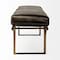 Homeroots 16in Black And Antiqued Brass Upholstered Genuine Leather Bench 376191 - alternate 4