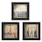 Homeroots Set Of Three Wash 2 Black Framed Print Bathroom Wall Art, 3PK 406122 - alternate 1