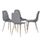 Homeroots Set of Four Gray and Oak Velvet and Steel Dining Side Chairs, 4PK 719407 - alternate 5