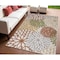 Homeroots 4' X 6' Ivory Green And Blue Indoor Outdoor Area Rug 527608 - alternate 1