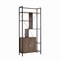 Homeroots 71" Brown Metal Eight Tier Etagere Bookcase with Two Doors 630393 - alternate 1