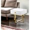 Homeroots 22" Gold And White Square End Table With Drawer 543912 - alternate 6