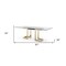 Homeroots 87" Clear And Gold Glass And Stainless Steel Double Pedestal Base Dining Table 370725 - alternate 3