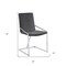 Homeroots Set of Two Gray and Silver Upholstered Velvet And Metal Dining Side Chairs, 2PK 573348 - alternate 5