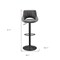Homeroots Set of Two 32" Gray And Black Faux Leather And Steel Swivel Low Back Adjustable Height Bar Chairs 524975 - alternate 3