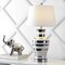 Jonathan Y Zilar Striped 28.75" Ceramic/Iron Classic Modern LED Table Lamp, Silver JYL6603A - alternate 5