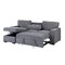 Homeroots 92" Light Gray Sleeper USB Sleeper Sofa And Toss Pillow With Black Legs 559221 - alternate 6