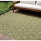 Homeroots 8' X 10' Green And Ivory Geometric Indoor Outdoor Area Rug 573067 - alternate 1