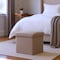 Homeroots 12" Taupe Boucle Cube Storage Ottoman 590487 - alternate 1
