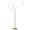 Homeroots 83" Brass Three Light Tree Floor Lamp With White Frosted Glass Drum Shade 523351 - alternate 6