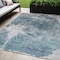 Homeroots 5' X 8' Teal Blue Navy Blue And Gray Abstract Washable Indoor Outdoor Area Rug 582963 - alternate 1