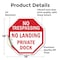 Signmission No Trespassing No Landing Private D, 18 Inch X 18 Inch, Vinyl Decal OC-D-18-95 - alternate 3