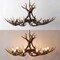 Jonathan Y Eldora 49" 10-Light Rustic Farmhouse Adjustable Resin Antler LED Chandelier, Brown JYL6320A - alternate 7