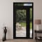 Vdomdoors Front Exterior Prehung Metal-Plastic Door Clear Glass / MANUX 8666 Matte Black / Office Commercial MANUX8666EXD-BLK-W36+16xH80+14-RH-I - alternate 3