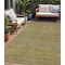Homeroots 5' X 8' Sage And Gold Striped Washable Indoor Outdoor Area Rug 615633 - alternate 1