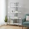 Homeroots 69" White Stainless Steel and Wood Four Tier Etagere Bookcase 544732 - alternate 8