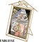 Fabulaxe 9x6" Vertical Decorative Gold Metal Floating Easel Back Picture Frame QI004844.S - alternate 1