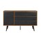 Homeroots 63" Brown and Black Solid Wood Three Drawer Double Dresser 518625 - alternate 1