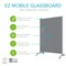 Ghent EZ Mobile Glassboard, Aluminum Frame, Non-Magnetic, 75"H x 50"W, Smoke EZ1NA7550SK - alternate 3