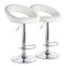 Elama 2 Piece Retro Adjustable Faux Leather Bar Stool in White with Chrome Base ELM-703-WHT - alternate 1