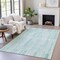 Homeroots 8' X 10' Turquoise And Pale Aqua Striped Washable Indoor Outdoor Area Rug 631572 - alternate 6