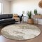 Homeroots 8' Taupe And Beige Round Abstract Washable Indoor Outdoor Area Rug 599528 - alternate 4