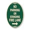 Signmission No Parking or Standing Fire Lane With Right , 12 In X 18 In Architectural, Heavy Gauge Aluminum A-OV-G-1218-23682 - alternate 1