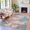 Homeroots 8' X 10' Coral And Teal Blue Abstract Washable Indoor Outdoor Area Rug 631972 - alternate 7
