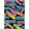 Homeroots 5' X 8' Black Pink And Yellow Striped Washable Indoor Outdoor Area Rug 618041 - alternate 6