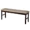 Homeroots 49" Tan and Dark Brown Faux Leather Distressed Upholstery Dining Bench 524062 - alternate 3
