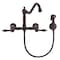 Whitehaus Collection Vintage III Plus Wall Mount Faucet with a  Long Traditional Swivel Spout, and Solid Brass Side Spray WHKWLV3-9402-NT-ORB - alternate 2