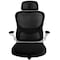 Elama High Back Adjustable Mesh and Fabric Office Chair in Black on White with Adjustable Head Rest ELM-F-936WKD - alternate 4