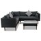 Homeroots Two Piece Outdoor Black Wicker Sectional Seating Group with Black Cushions 625676 - alternate 7