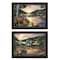 Homeroots Set Of Two Lakefront Camping 3 Black Framed Print Wall Art, 2PK 407186 - alternate 1
