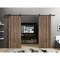 Sartodoors Sliding Double Barn Doors with Hardware, Planum 0016 Walnut and Aluminum Strips, 13FT Rail Hangers PLANUM0016DB-WLN-6096 - alternate 1