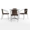 Flash Furniture Square Table Set, Aluminum, Plastic, Rattan, Stainless Steel, Grey TLH-ALUM-28SQ-020CHR4-GG - alternate 7