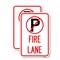 Signmission Fire Lane No Parking Symbol, 18'' X 24'' 2 Signs, Heavy Gauge Aluminum, 2PK A-1824-2PACK-24018 - alternate 1