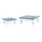 Homeroots Set of Two Blue And White Solid and Manufactured Wood Floral Square Riser Tray 634496 - alternate 4