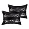 Homeroots Set of Two 12" X 20" Black and Silver Striped Cowhide Lumbar Throw Pillows with Glitter, 2PK 544629 - alternate 4