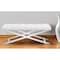 Homeroots 47in White and Silver Tufted Faux Leather Upholstered Dining Bench 473176 - alternate 4