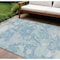 Homeroots 8' X 10' Sky Blue And Denim Blue Abstract Washable Indoor Outdoor Area Rug 609579 - alternate 1