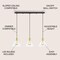 Jonathan Y Kiawah Island 30.5" 3-Light Metal/Glass Contemporary Modern LED Pendant, Brass Gold/Black JYL1123A - alternate 7