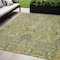 Homeroots 5' X 8' Artichoke Green Gray And Tan Damask Washable Indoor Outdoor Area Rug 603300 - alternate 1