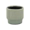 Homeroots Green Ceramic 41 Ounce Striped Round Distressed Pot Planter 487432 - alternate 3